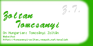 zoltan tomcsanyi business card