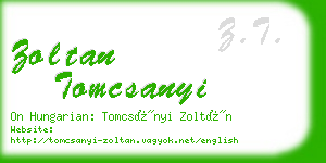 zoltan tomcsanyi business card